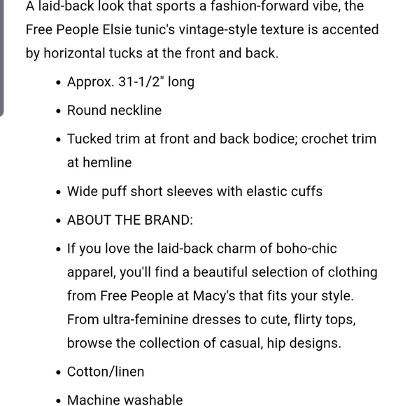 Free People Elsie Puff Sleeve Tunic in White - Picture 14 of 14